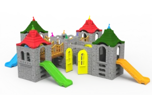 Playground Castelo Clubinho Minore II - Com Cinco Torres Com Telhado - Nabre