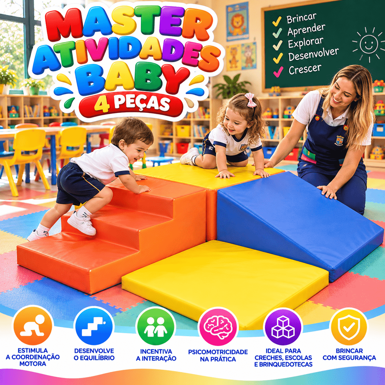 Playground Espumado Master Atividades Baby com 4 peças - Master Brink - Imagem 3