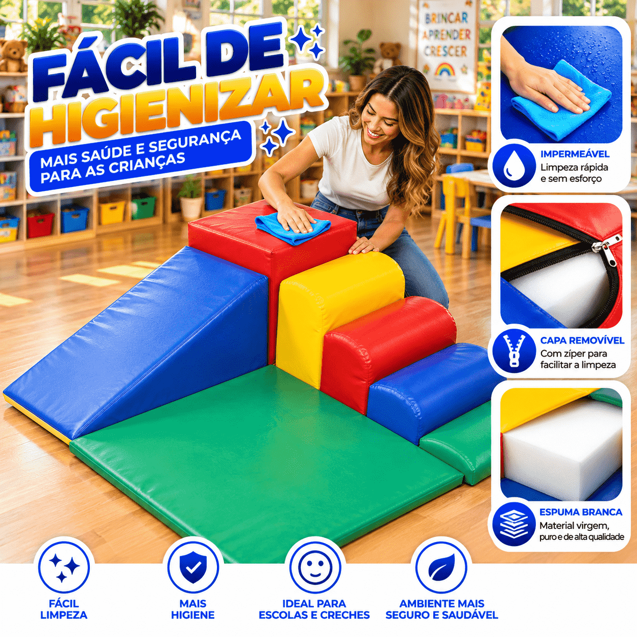 Playground Espumado Master Sobe e Desce com 7 peças - Master Brink - Imagem 7