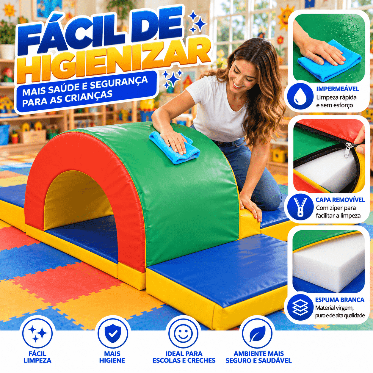 Playground Espumado Circuito Baby 2º Desafio com 10 peças - Master Brink - Imagem 7