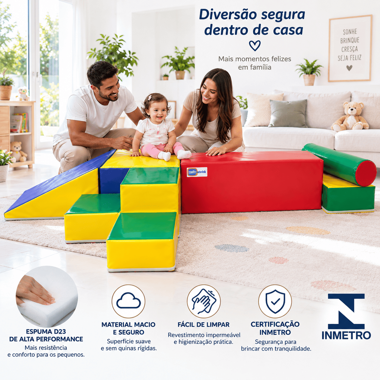 Playground Espumado Circuito de Equilíbrio ao Cubo com 10 peças - Master Brink - Imagem 6