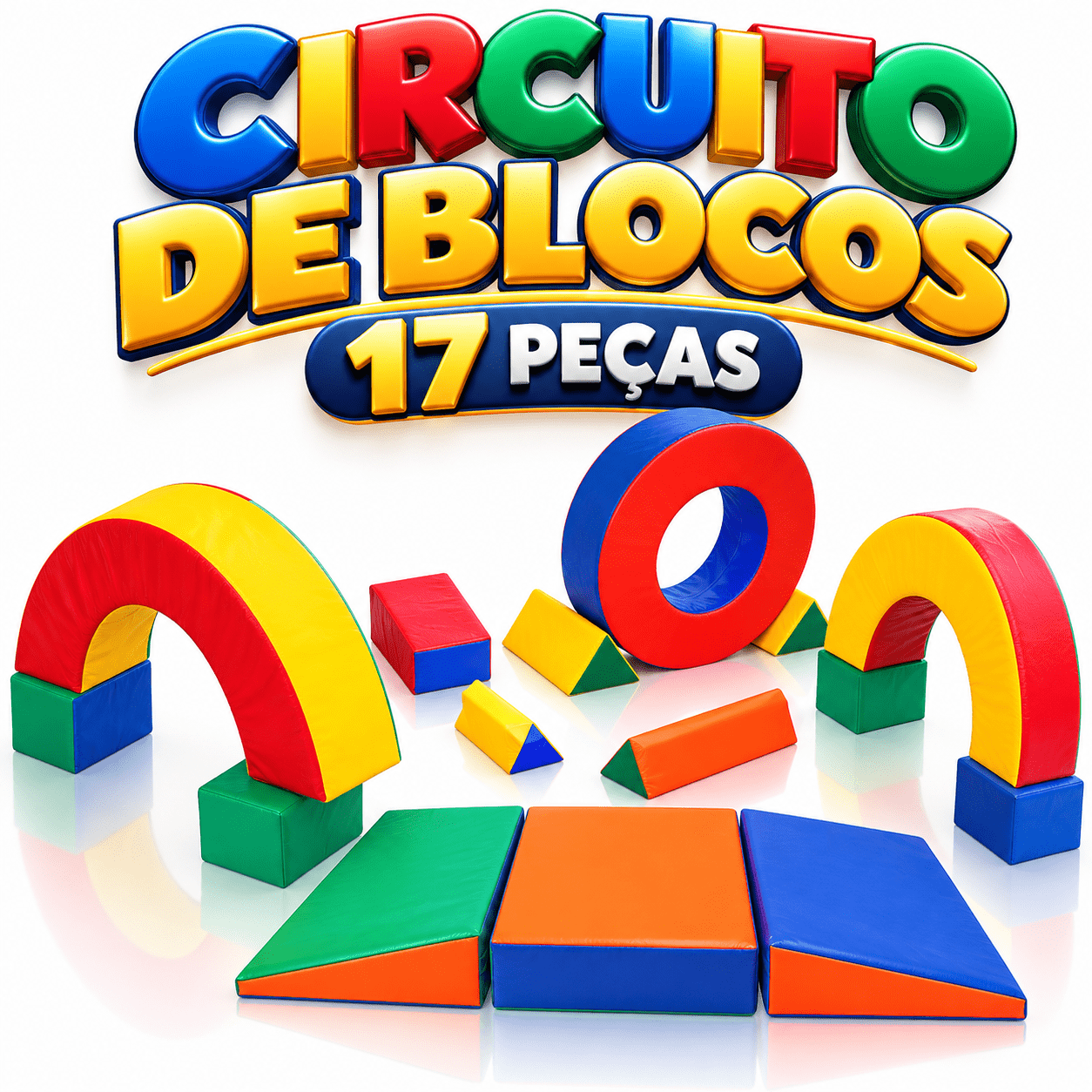 Playground Circuito de Blocos Espumado com 17 peças - Master Brink - Imagem 4