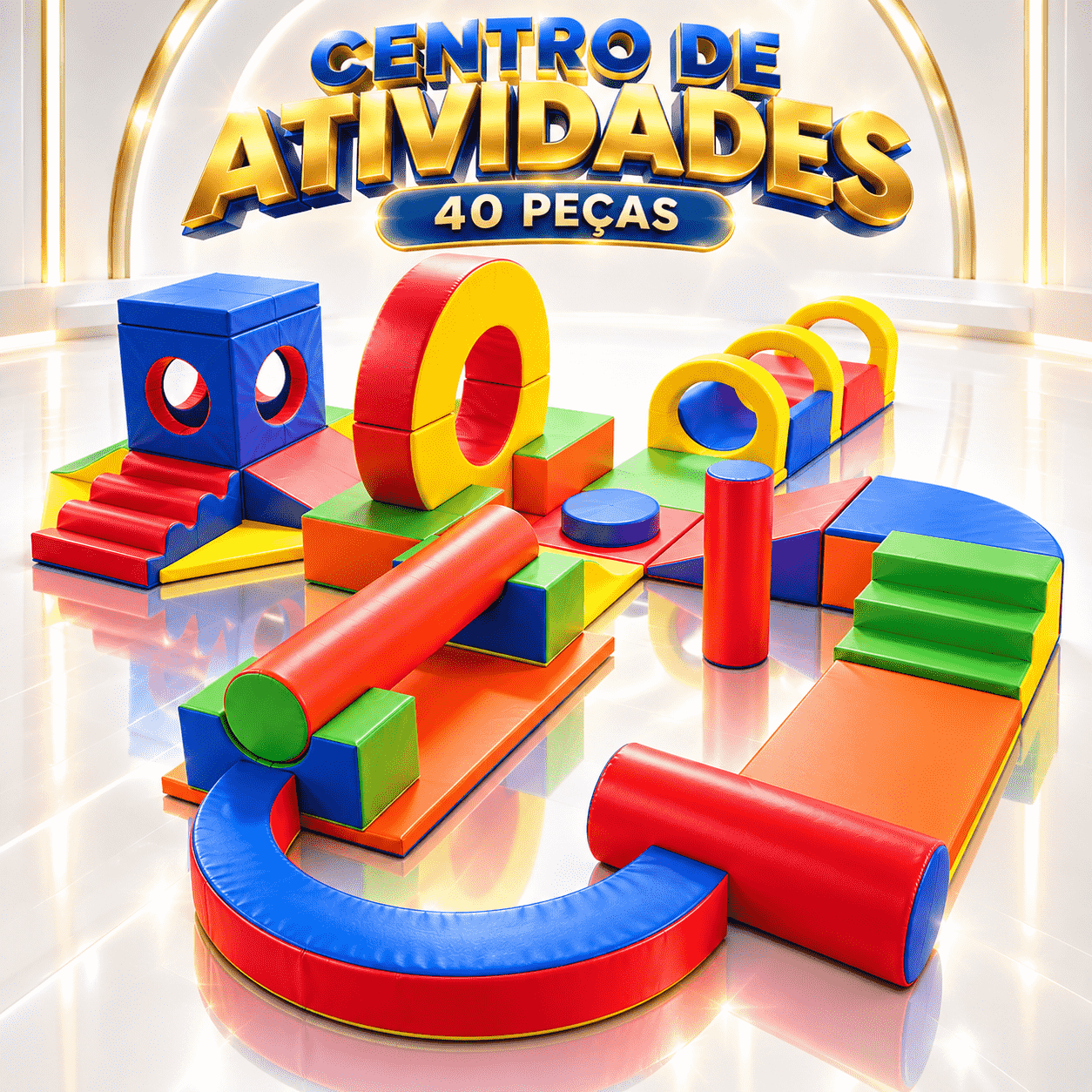 Playground Espumado Centro de Atividades com 40 peças - Master Brink - Imagem 4