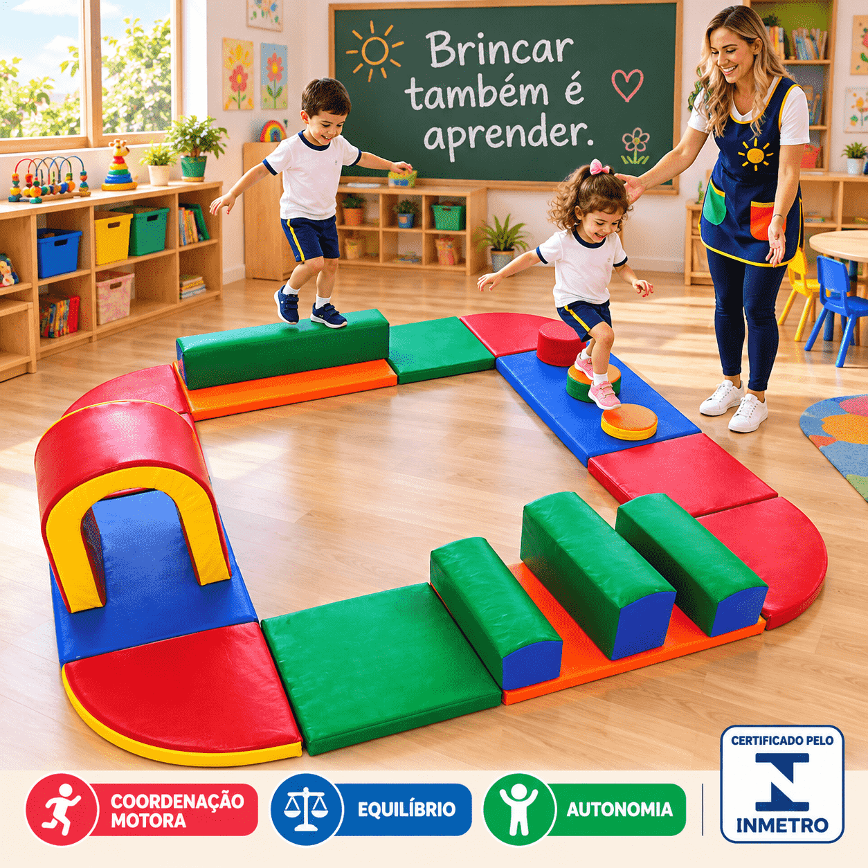 Playground Circuito Primeira Infância Espumado com 23 peças - Master Brink - Imagem 3