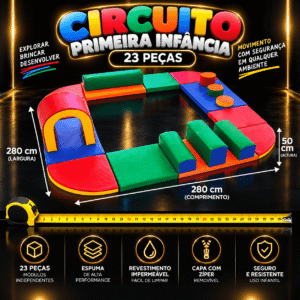 Playground Circuito Primeira Infância Espumado com 23 peças – Master Brink