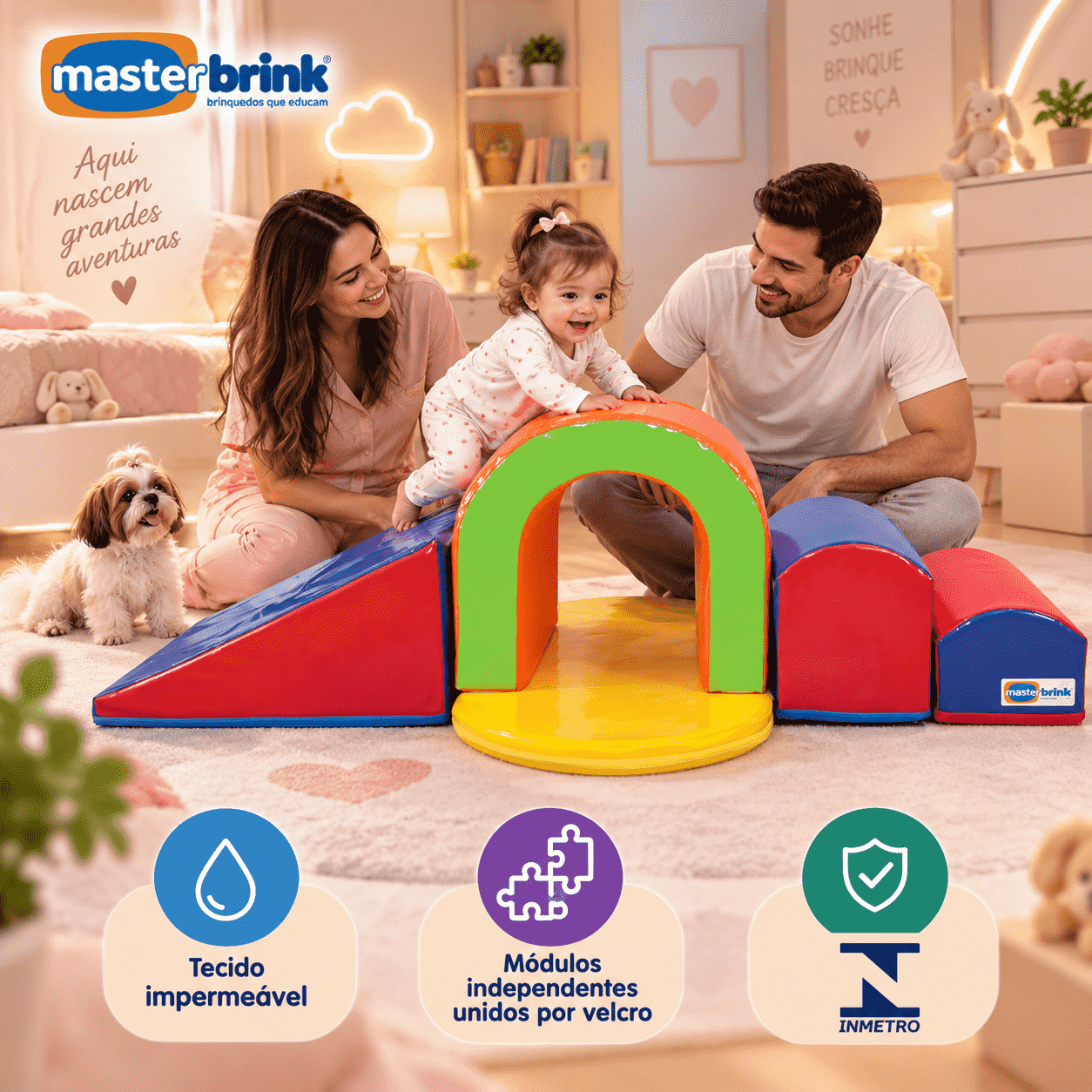 Playground Espumado Soft Túnel Baby Little com 5 peças - Master Brink - Imagem 6
