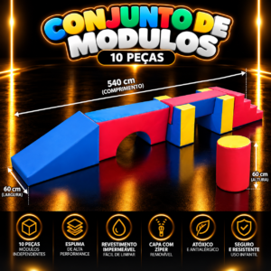 Playground Espumado Conjunto de Módulos com 10 peças – Master Brink