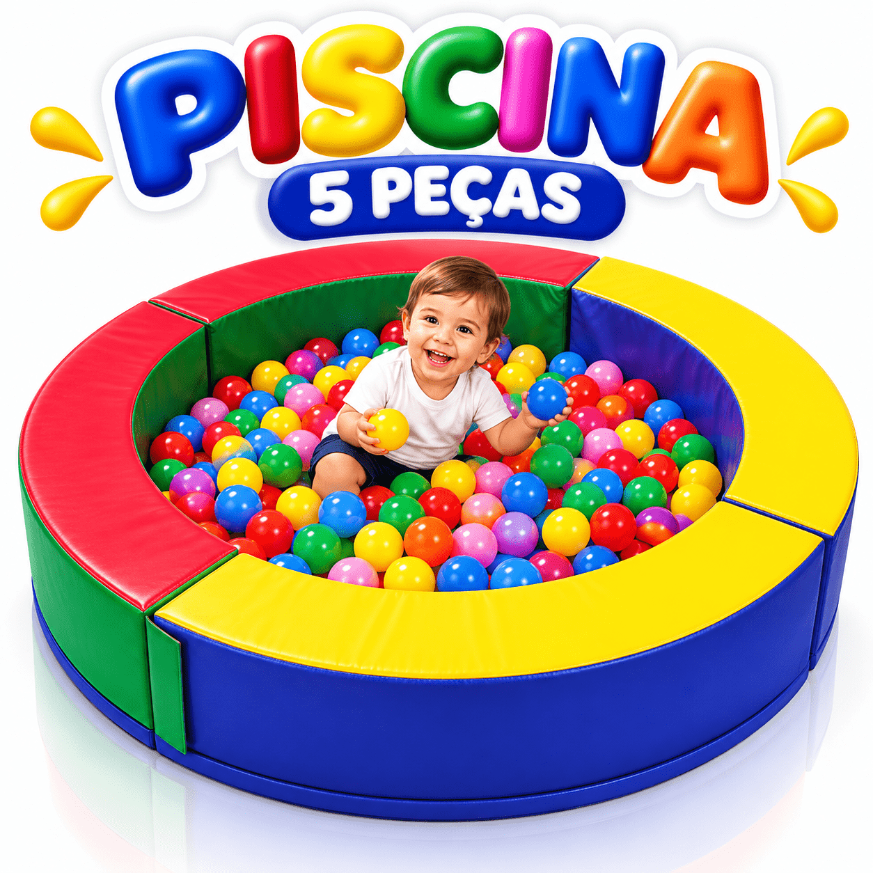 Piscina Circular Espumado com 5 Peças 150 x 150 x 30cm - Master Brink - Imagem 4