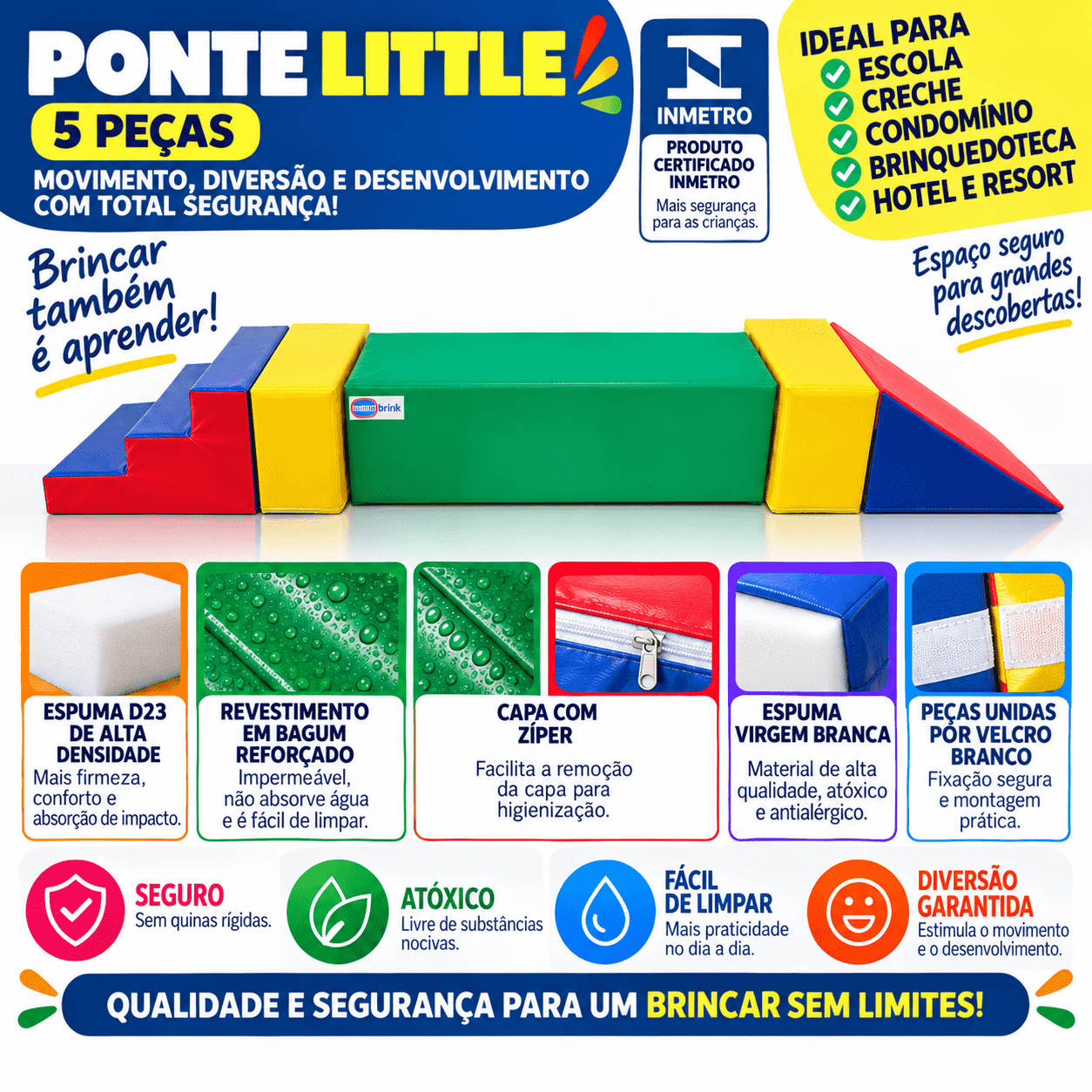 Playground Espumado Ponte Little com 5 peças - Master Brink - Imagem 4