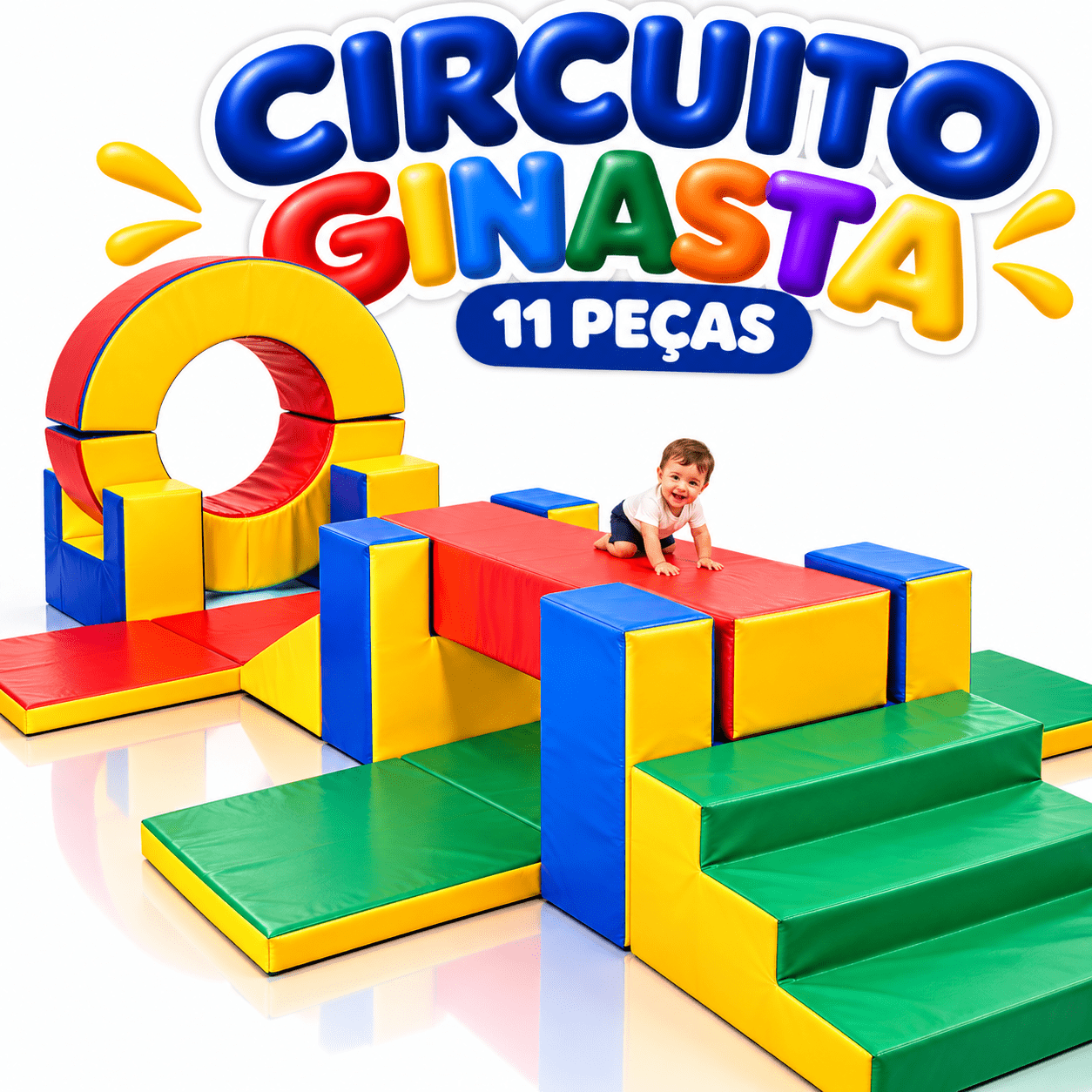 Playground Circuito Ginasta Espumado com 11 Peças - Master Brink - Imagem 3