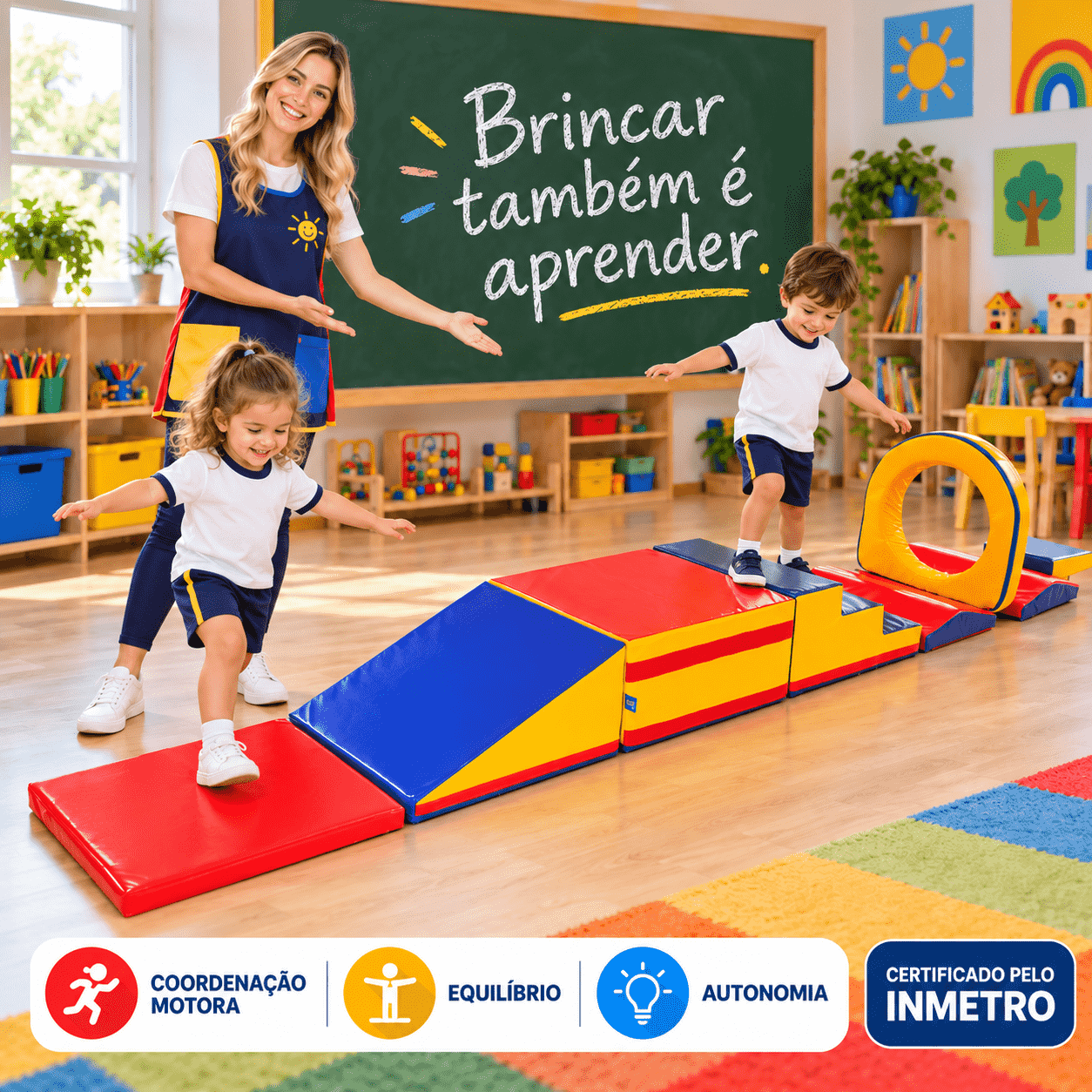 Playground Circuito de Atividades Baby 2 Espumado com 8 peças - Master Brink - Imagem 3