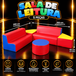 Playground Espumado Sala de Leitura com 5 peças – Master Brink