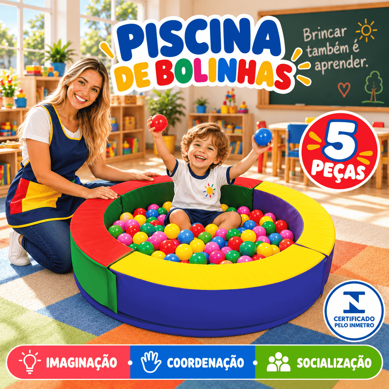 Piscina Circular Espumado com 5 Peças 150 x 150 x 30cm - Master Brink - Imagem 3