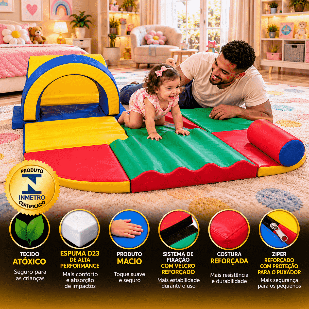 Playground Espumado Circuito Baby 1º Desafio com 9 peças - Master Brink - Imagem 5