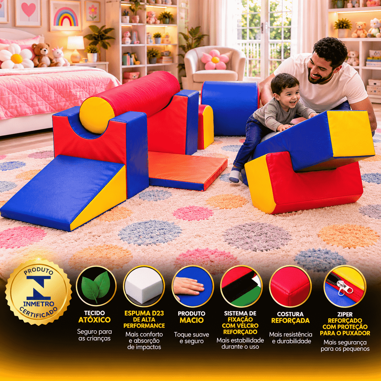 Playground Circuito Motricidade 1 Espumado com 11 peças - Master Brink - Imagem 7