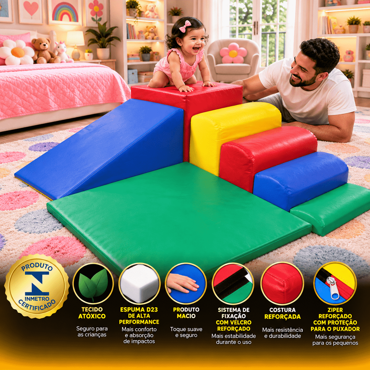Playground Espumado Master Sobe e Desce com 7 peças - Master Brink - Imagem 6