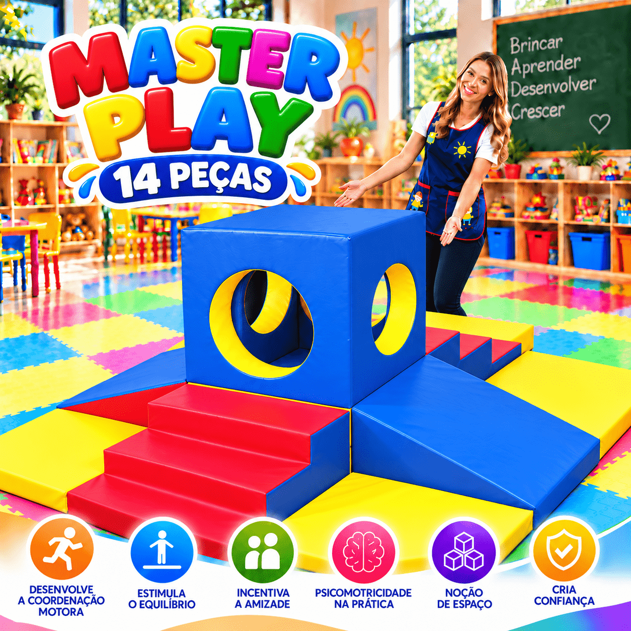 Playground Espumado Master Play com 14 peças - Master Brink - Imagem 4