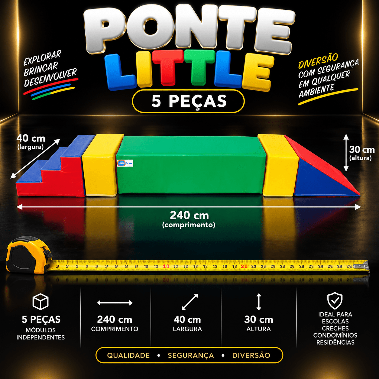 Playground Espumado Ponte Little com 5 peças - Master Brink - Imagem 2
