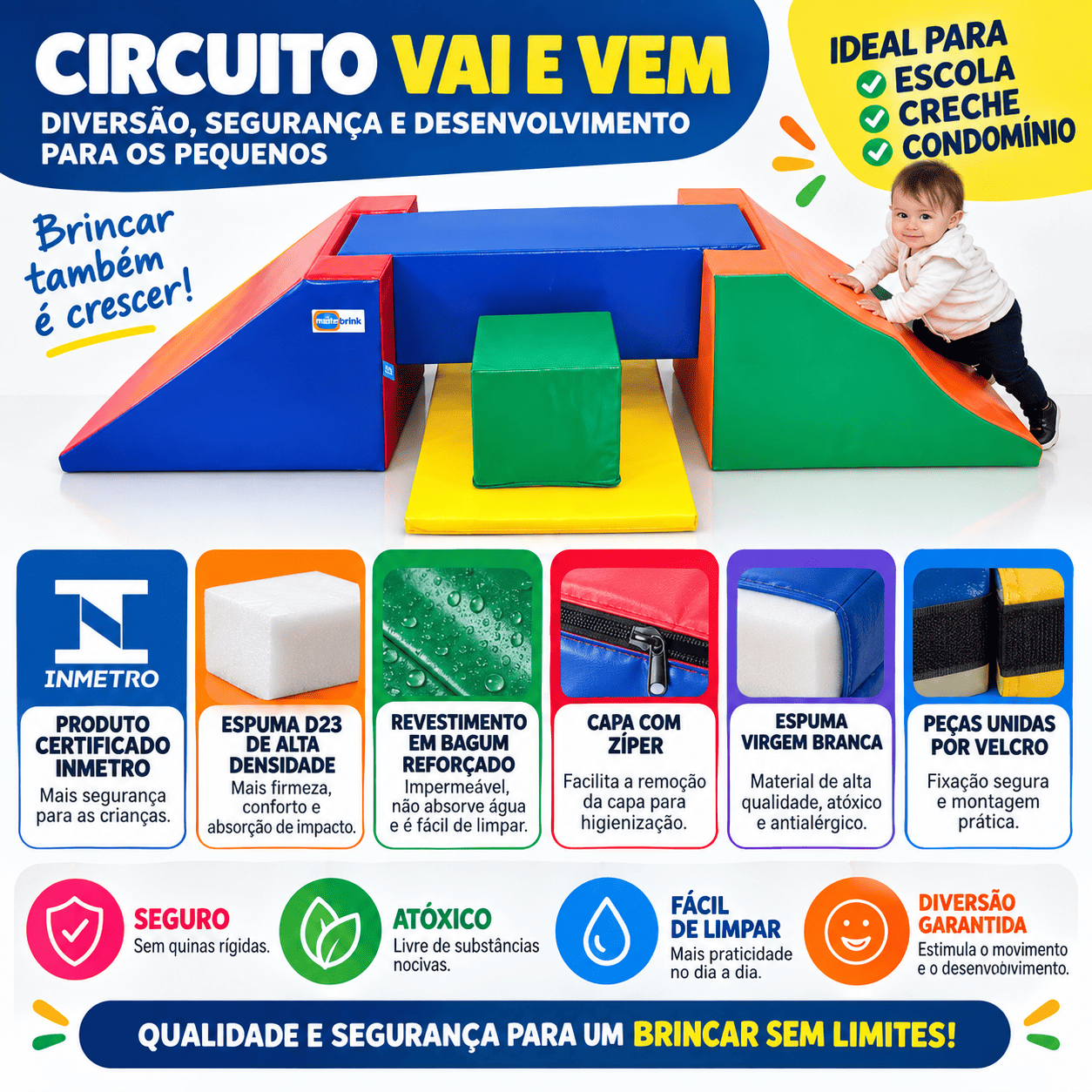 Playground Espumado Vai e Vem com 5 peças - Master Brink - Imagem 4
