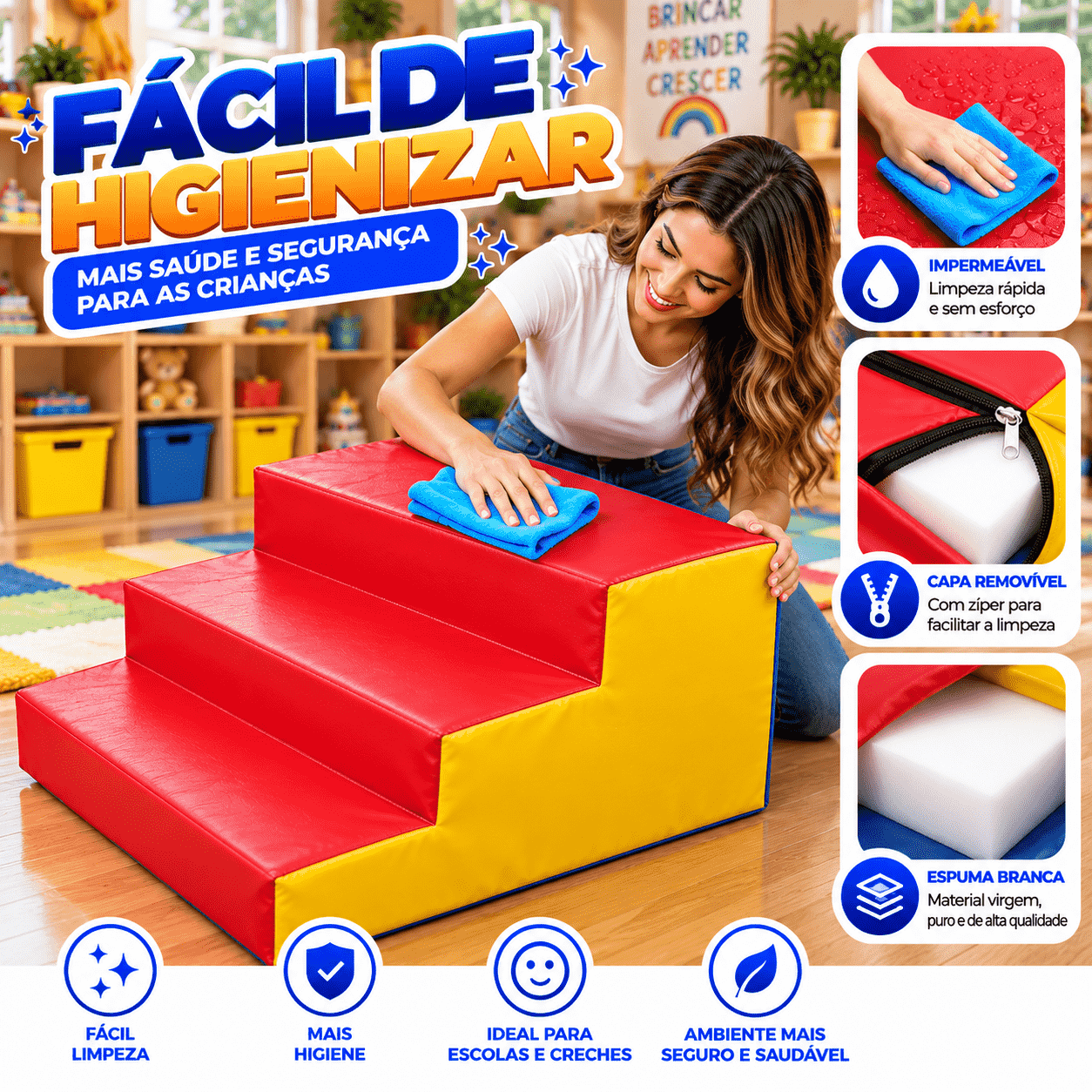 Playground Espumado Master Atividades Baby com 4 peças - Master Brink - Imagem 7