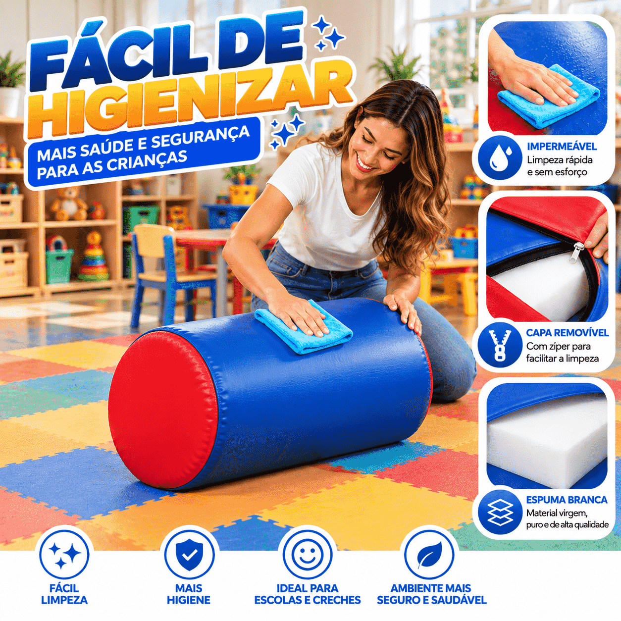 Playground Espumado Circuito Baby 1º Desafio com 9 peças - Master Brink - Imagem 6