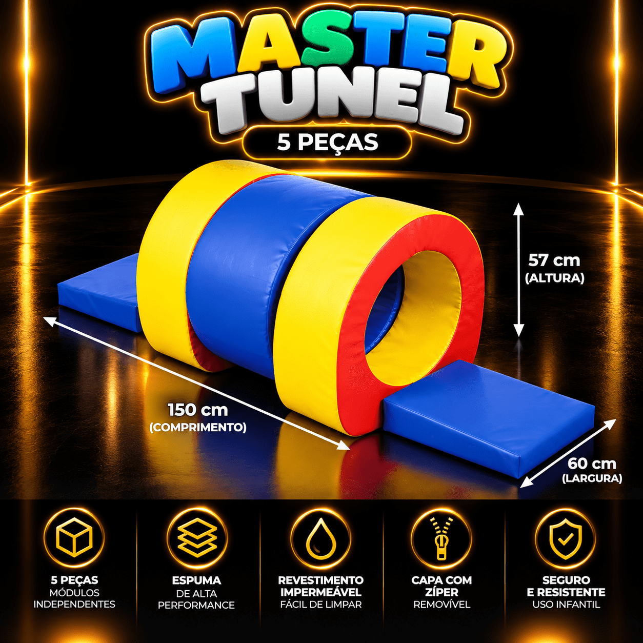 Playground Espumado Master Túnel com 5 peças - Master Brink - Imagem 2