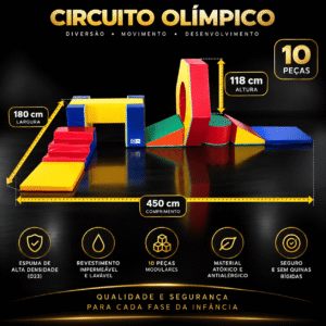 Playground Espumado Circuito Olímpico com 10 peças – Master Brink