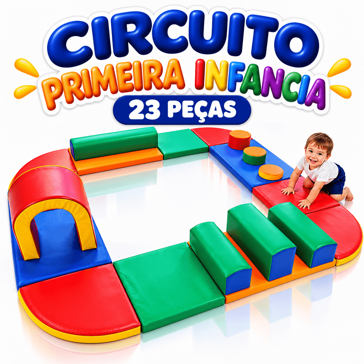 Playground Circuito Primeira Infância Espumado com 23 peças - Master Brink - Imagem 4