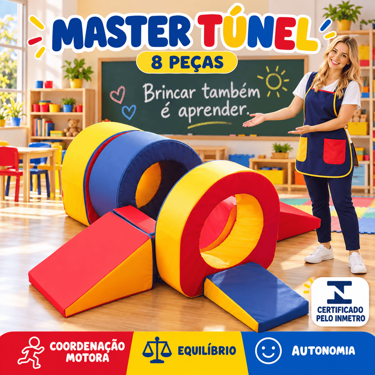 Playground Espumado Master Túnel com 8 peças - Master Brink - Imagem 3
