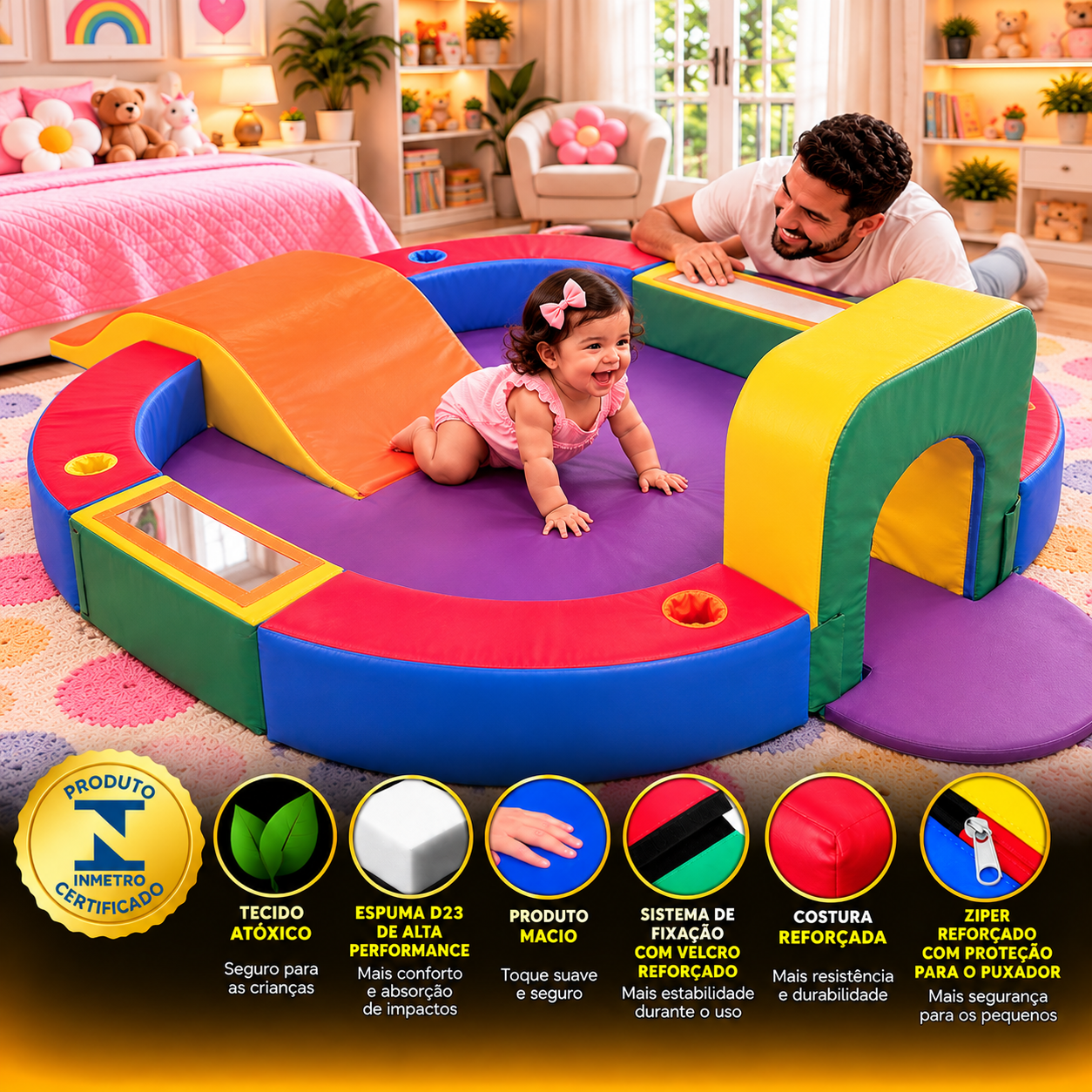 Playground Espumado Espaço Baby 2 com 9 peças - Master Brink - Imagem 6