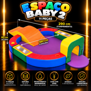 Playground Espumado Espaço Baby 2 com 9 peças – Master Brink