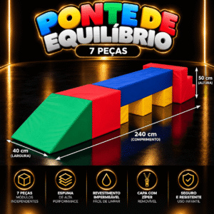 Playground Ponte de Equilíbrio Espumado com 7 Peças – Master Brink