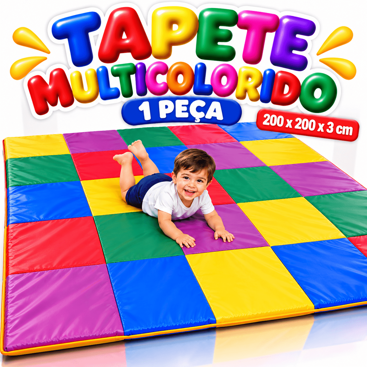 Tapete Multicolorido Espumado 200 x 200 cm - Master Brink - Imagem 4