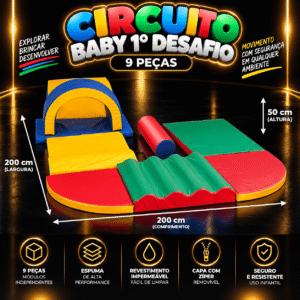 Playground Espumado Circuito Baby 1º Desafio com 9 peças – Master Brink