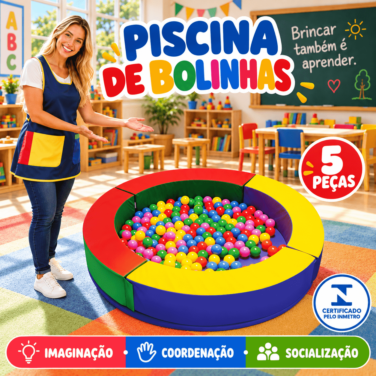 Piscina Circular Espumado com 5 Peças 150 x 150 x 30cm - Master Brink - Imagem 5