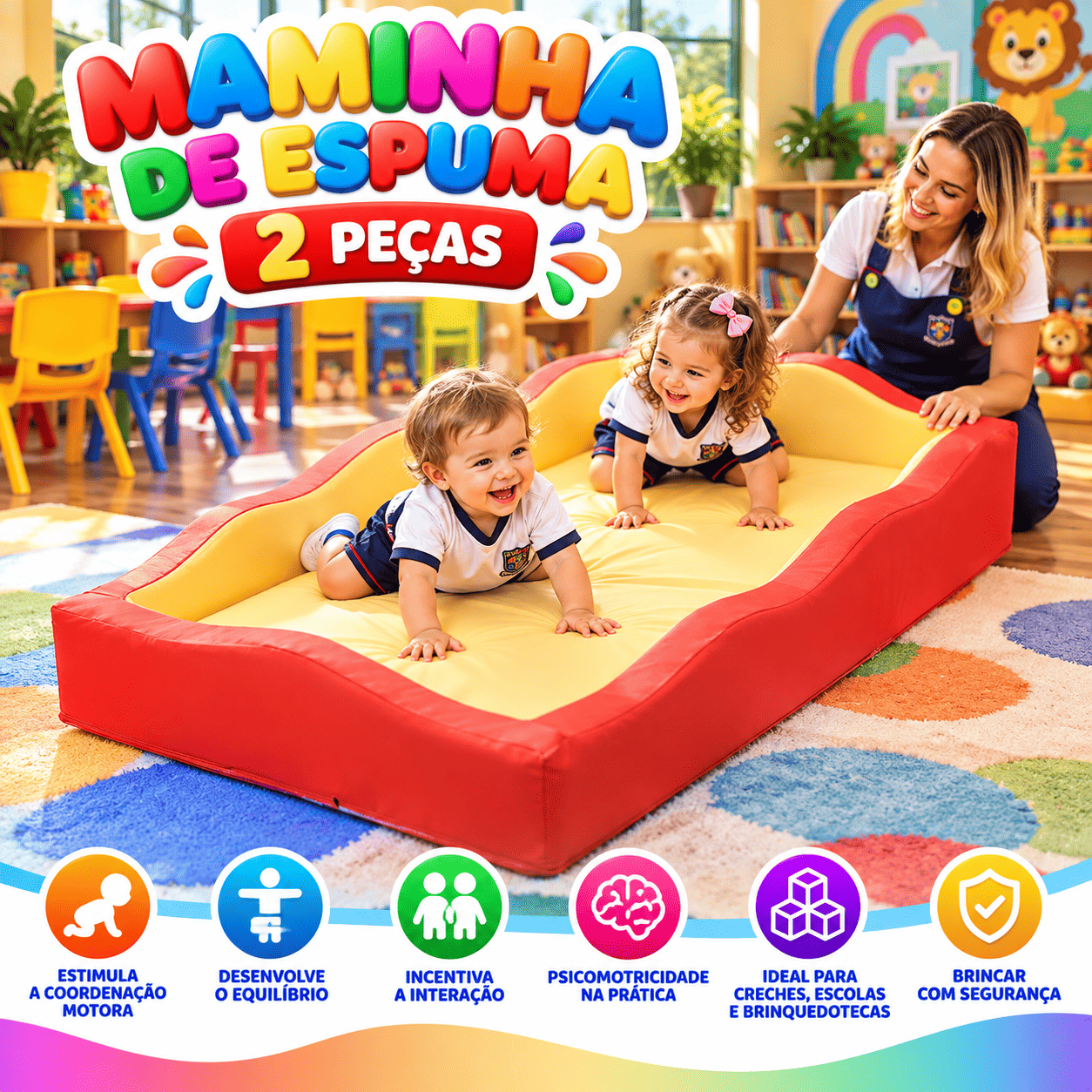 Caminha de Espuma Little 130 X 60 X 20cm - Master Brink - Imagem 4
