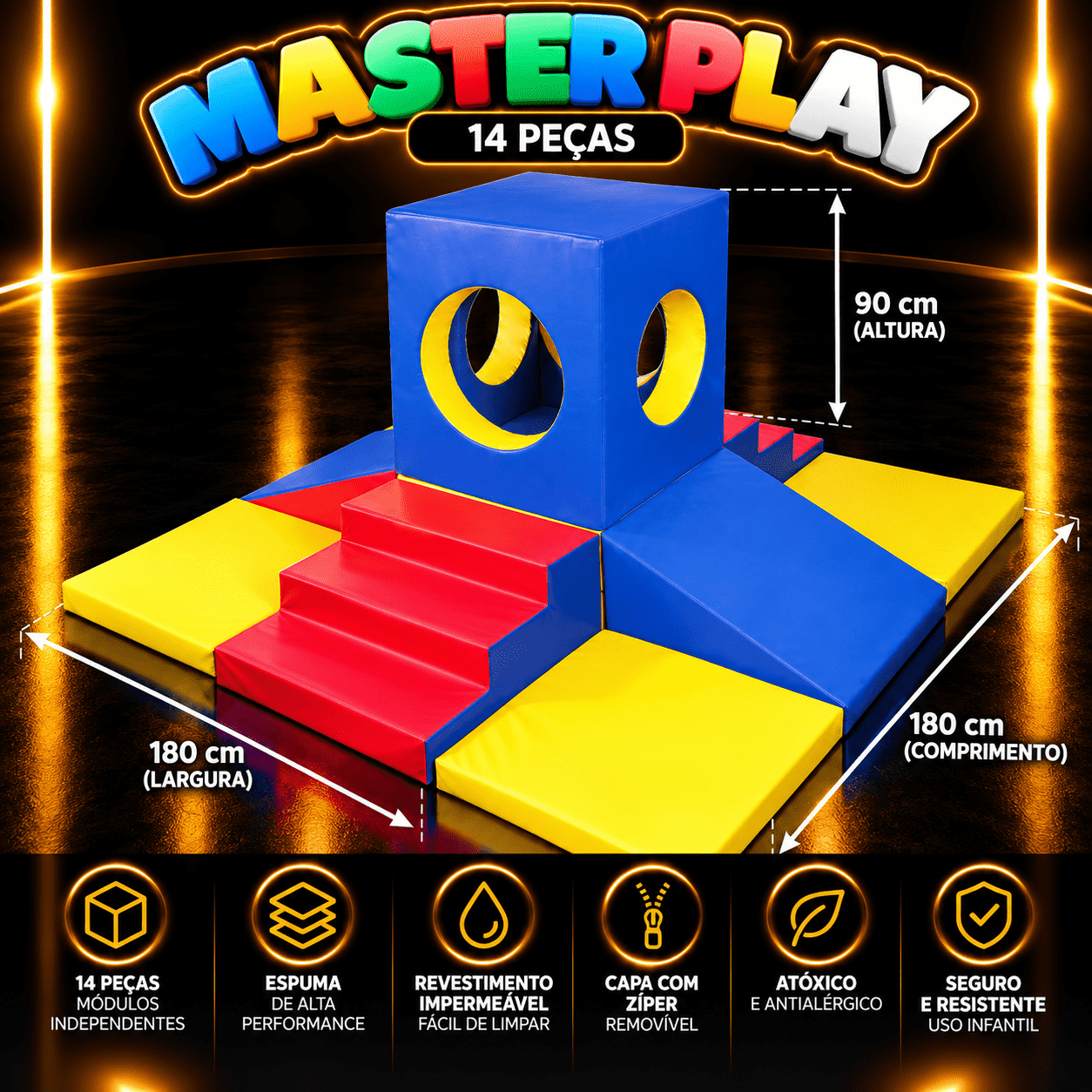 Playground Espumado Master Play com 14 peças - Master Brink - Imagem 2
