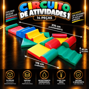 Playground Espumado Circuito de Atividades 1 com 14 peças – Master Brink