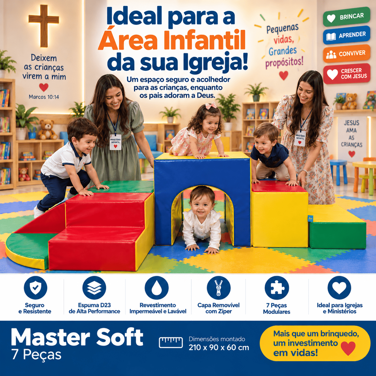 Playground Espumado Master Soft com 7 peças - Master Brink - Imagem 4