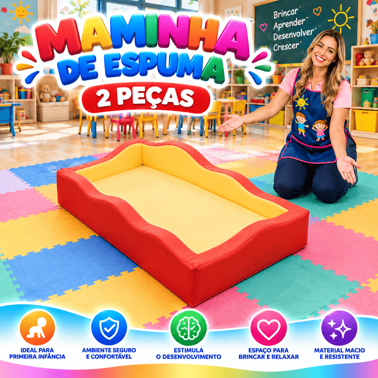 Caminha de Espuma Little 130 X 60 X 20cm - Master Brink - Imagem 3