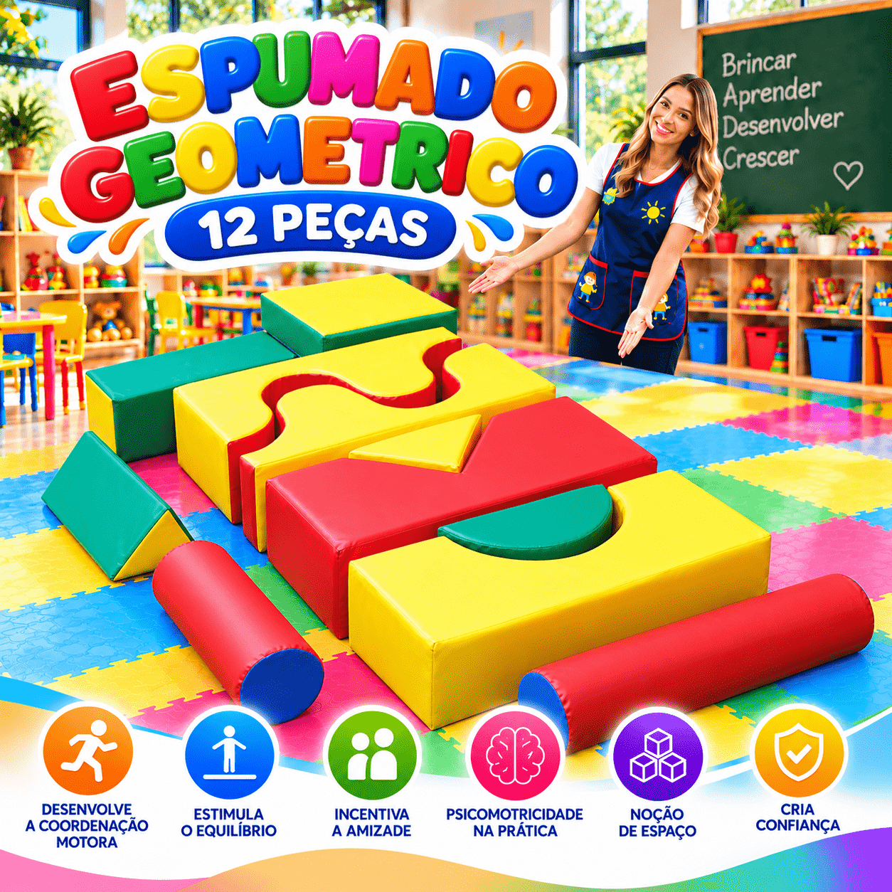 Conjunto Espumado Geométrico de 12 peças - Master Brink - Imagem 3