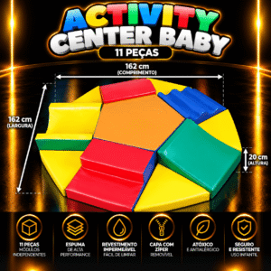 Playground Espumado Activity Center Baby com 11 peças – Master Brink