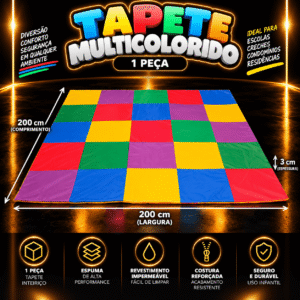 Tapete Multicolorido Espumado 200 x 200 cm – Master Brink