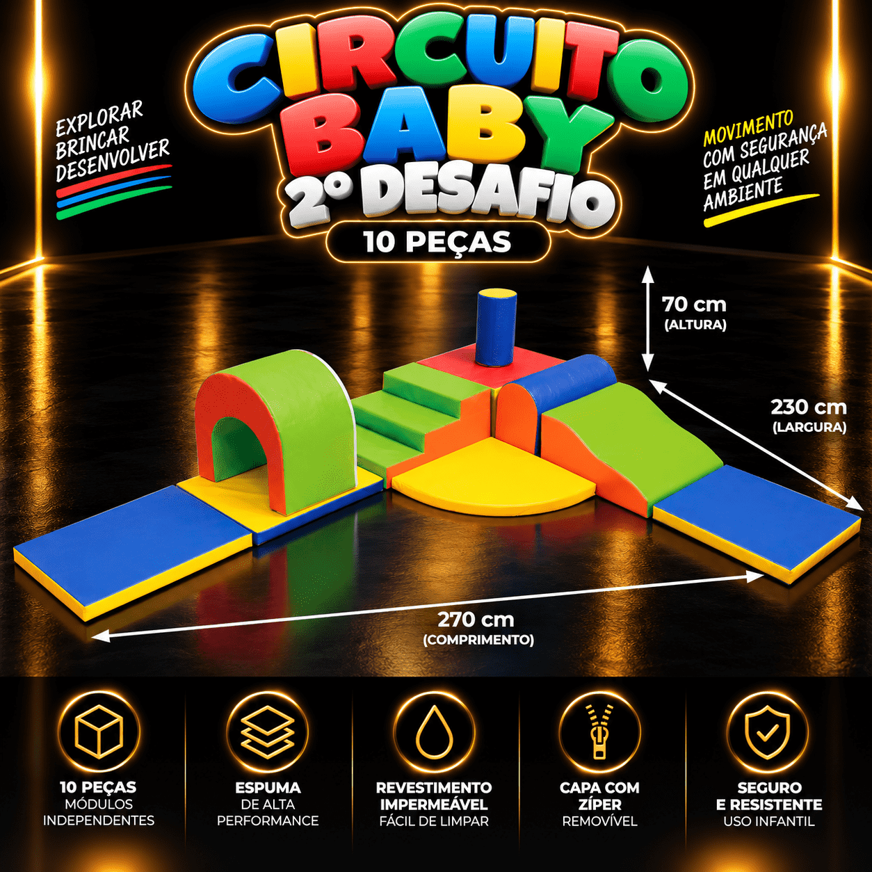 Playground Espumado Circuito Baby 2º Desafio com 10 peças - Master Brink - Imagem 2