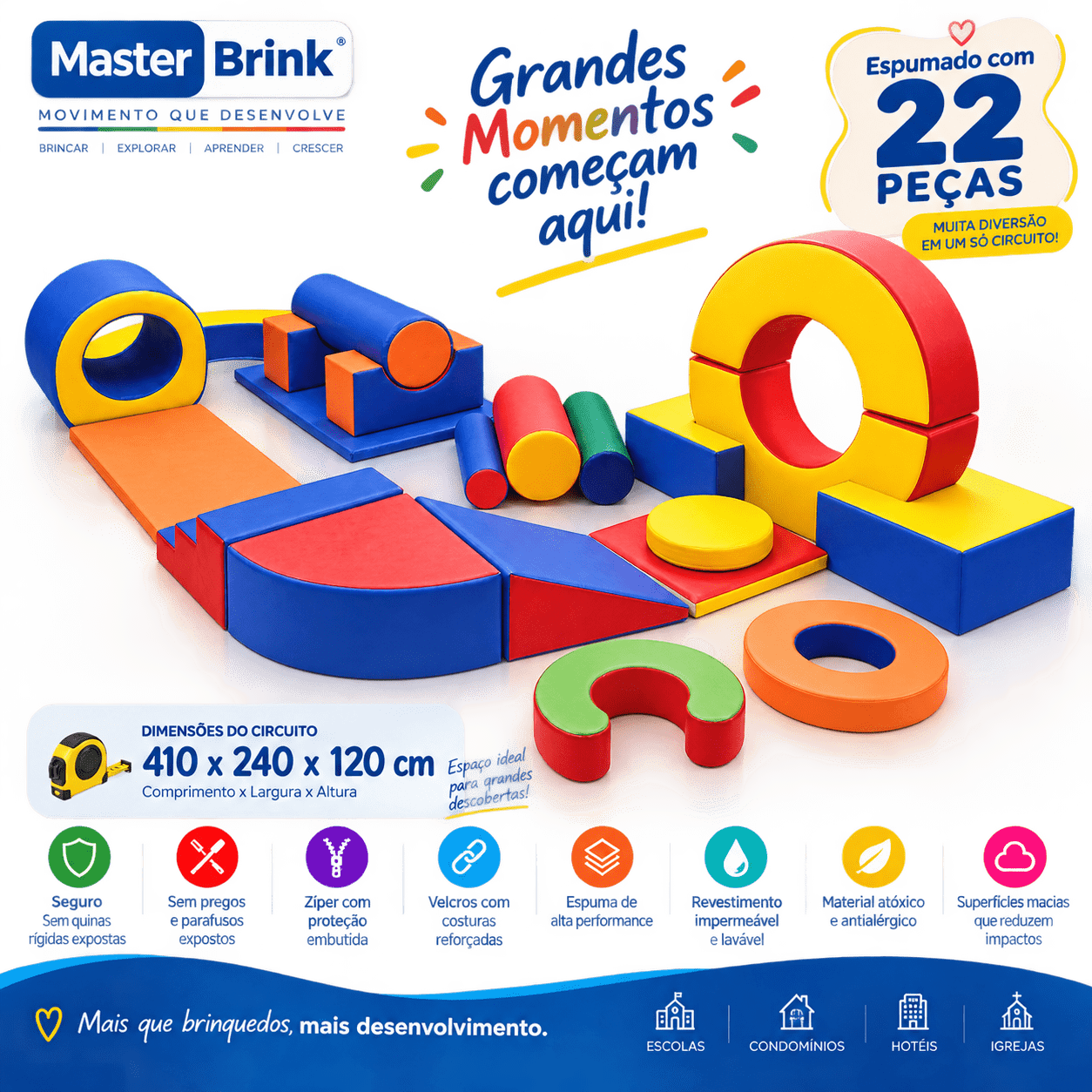 Playground Circuito Espumado com 22 peças - Master Brink - Imagem 6