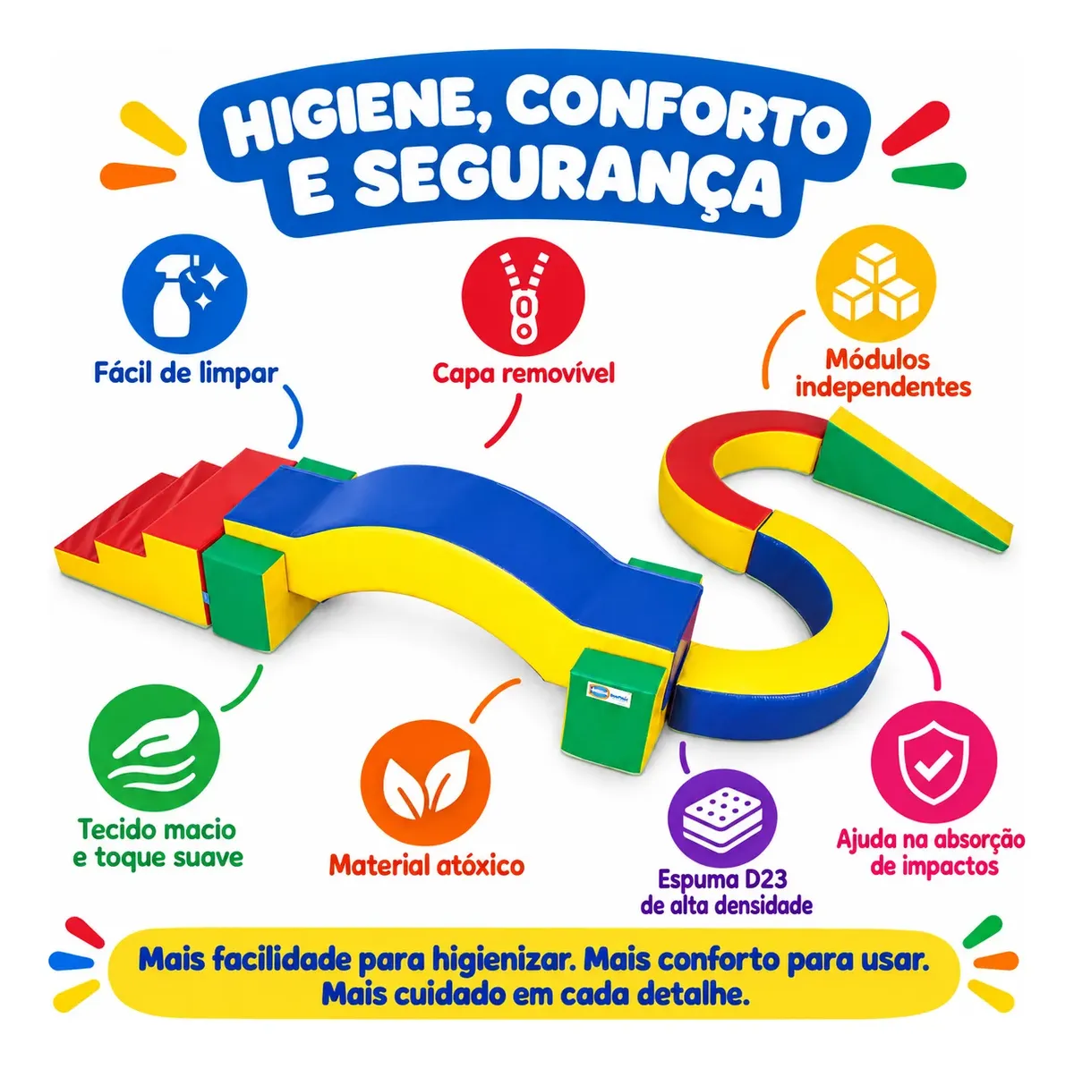 Playground Espumado Ponte de Equilíbrio em S com 7 peças - Master Brink - Imagem 4