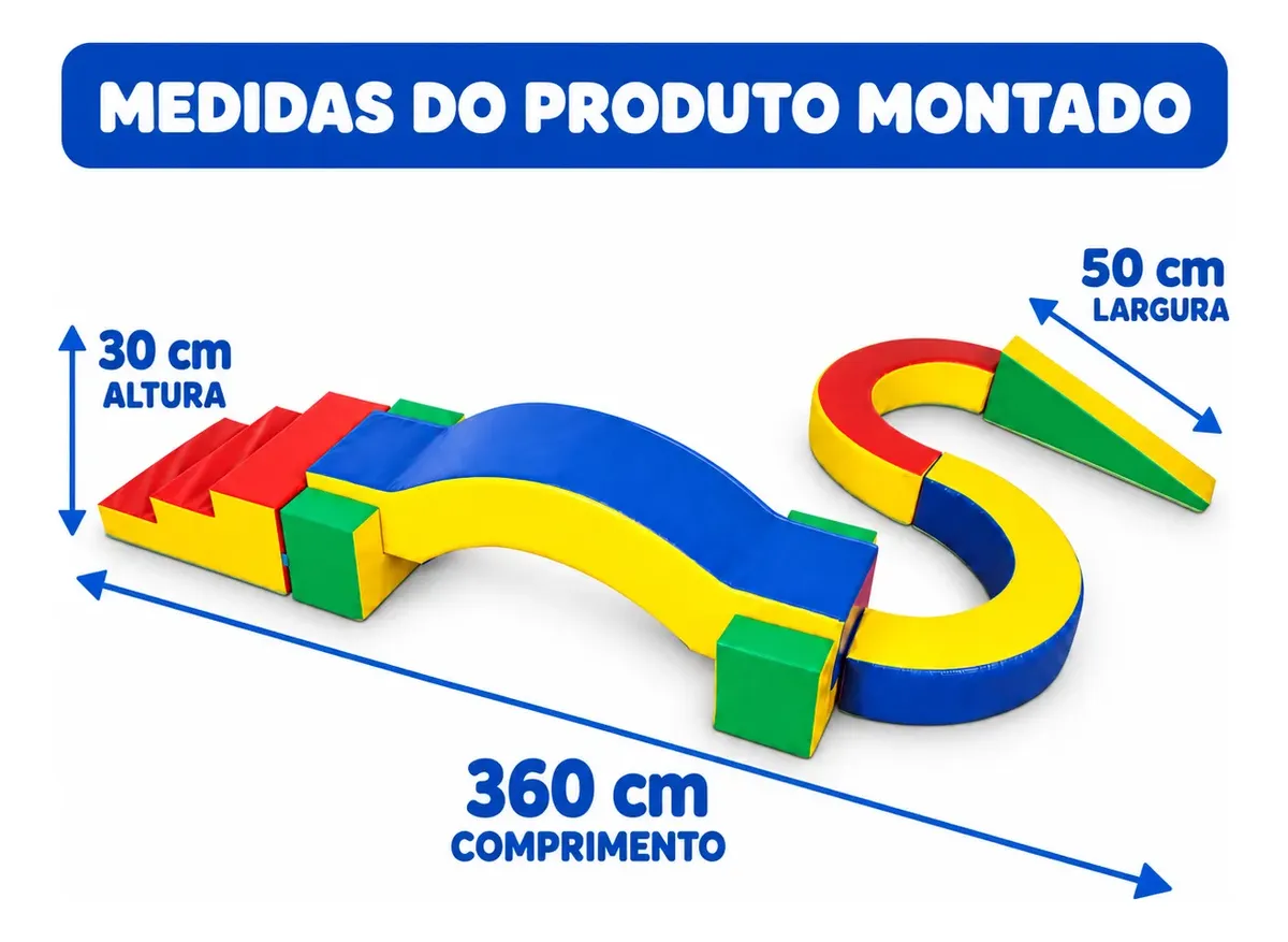 Playground Espumado Ponte de Equilíbrio em S com 7 peças - Master Brink - Imagem 2