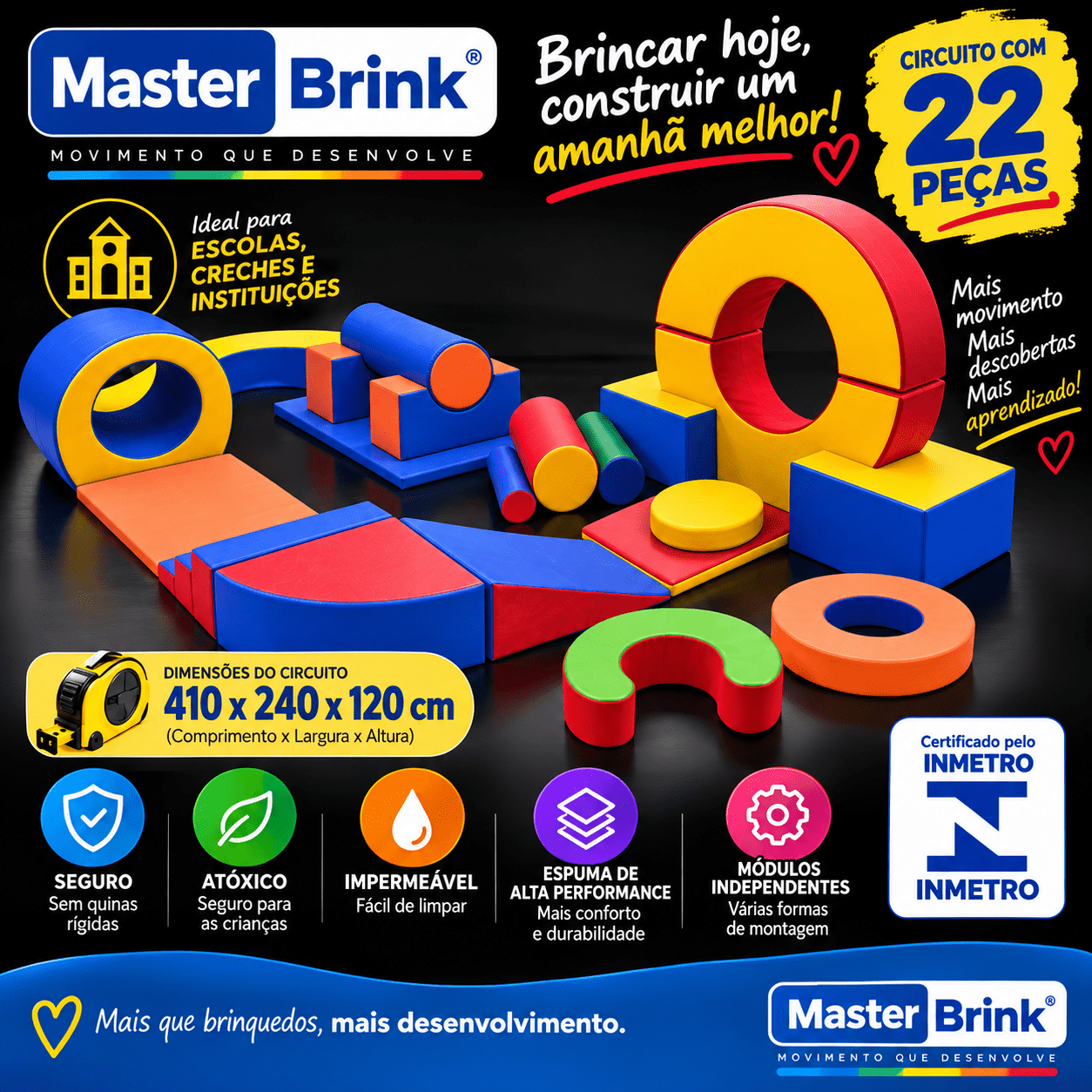 Playground Circuito Espumado com 22 peças - Master Brink - Imagem 2