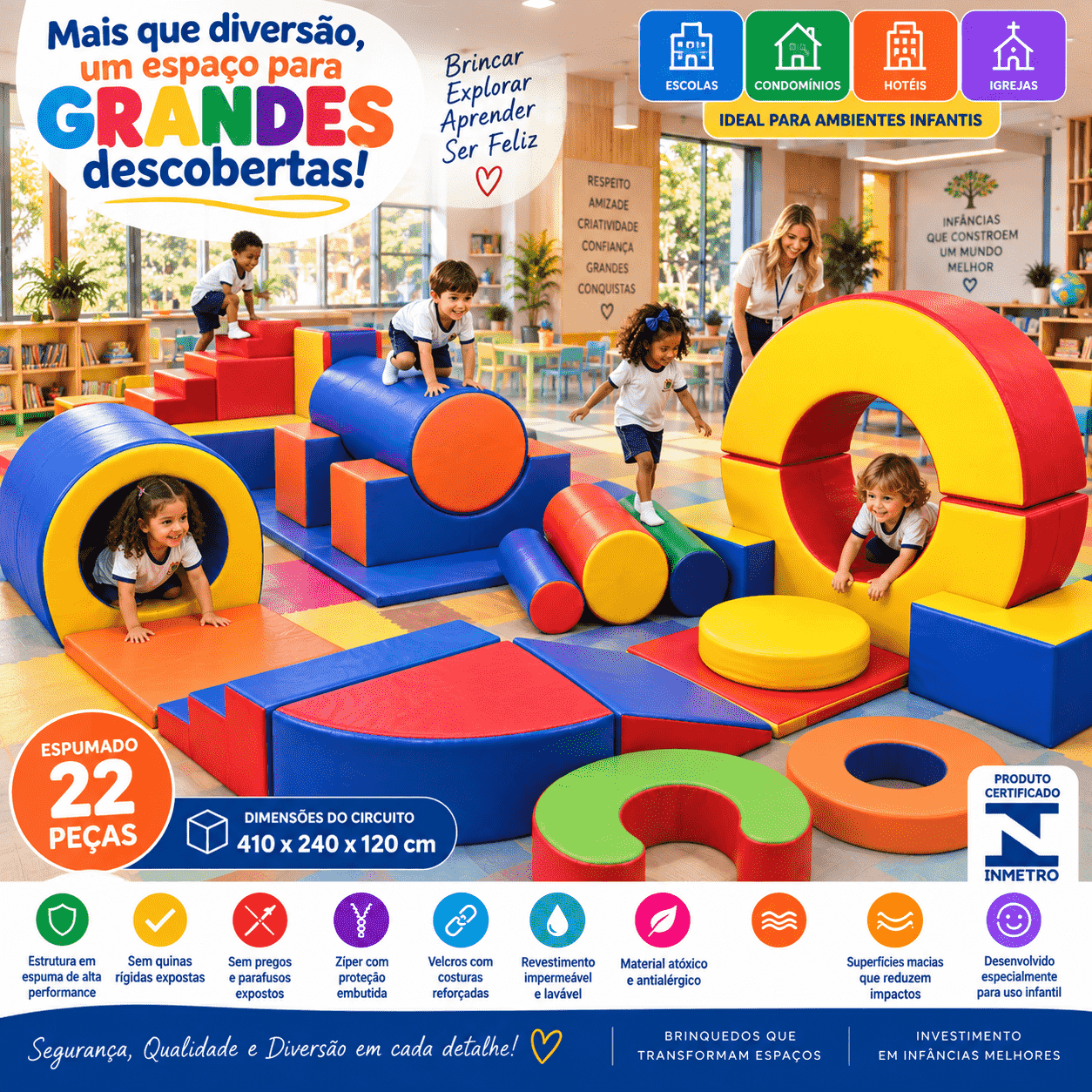 Playground Circuito Espumado com 22 peças - Master Brink - Imagem 4