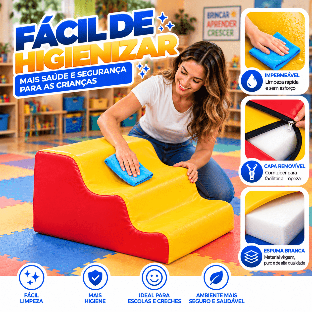 Playground Espumado Circuito de Atividades 1 com 14 peças - Master Brink - Imagem 8